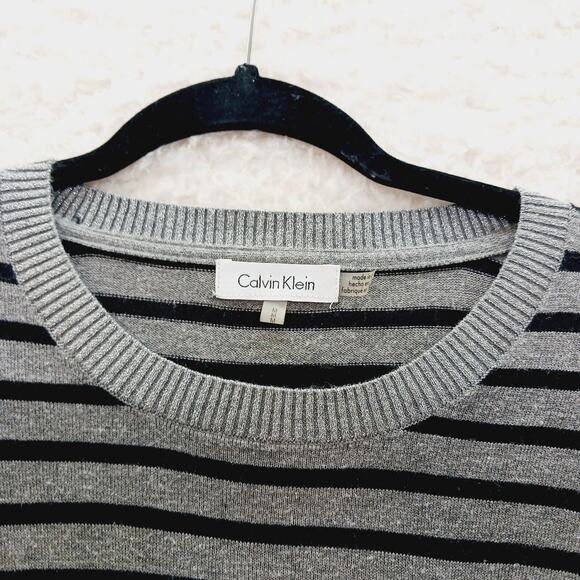 Sweater Women Size M Chiffon Hem Metallic Whimsycore Officecore Calvin Klein - Picture 7 of 16